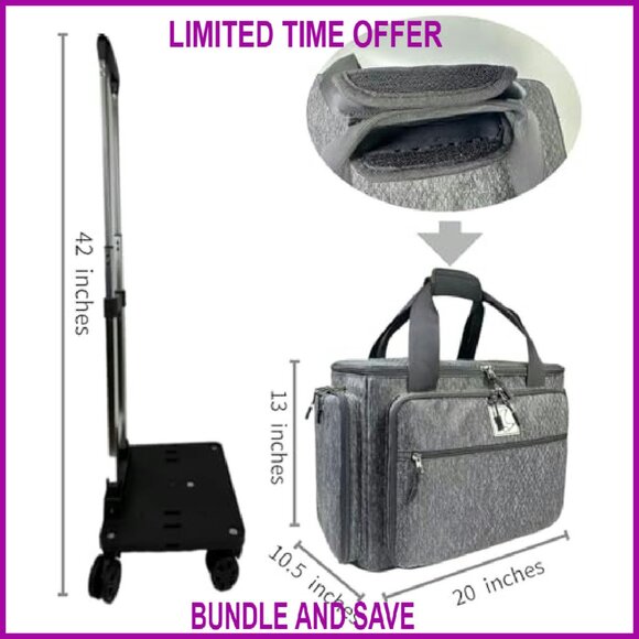 Rolling Teacher Bag with 5 360-Degree Wheels, Fits 15.6" Laptop - Picture 5 of 8